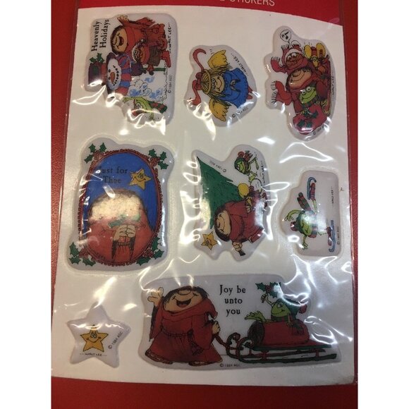 Sherman On The Mount Vinyl Vintage Puffy Stickers 1984 AGC Forget Me Not Holiday - Picture 4 of 6